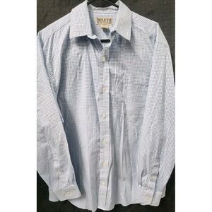 Duluth Trading Shirt Size L‎ Mens Blue Checkered Long Sleeve Collar Button NWOT